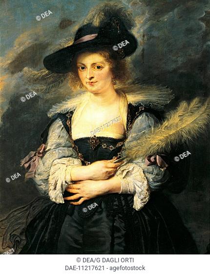 Portrait of Helene Fourment, by Peter Paul Rubens (1577-1640). Detail.  Lisbon, Museu Fundação Calouste Gulbenkian (Art Museum)