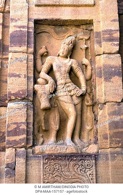 Rishabaroodar , lord Shiva with Rishaba , UNESCO World Heritage Site , sculpture in Pattadakal temple eight century , Karnataka , India