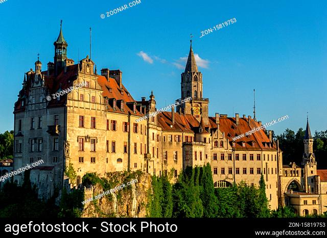 Sigmaringen, BW / Germany - 12 July 2020 : view of the Hohenzollern Castle at Sigmaringen