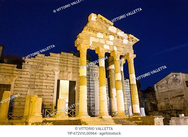 Italy, Lombardy, Brescia, Capitolium Temple