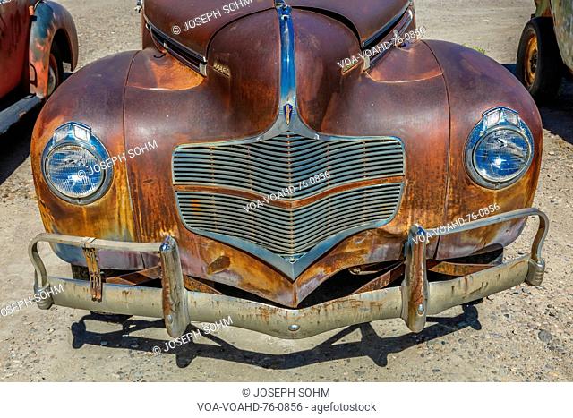 July 10, 2016 Montrose Colorado - Antique Rusty Cars in a lot
