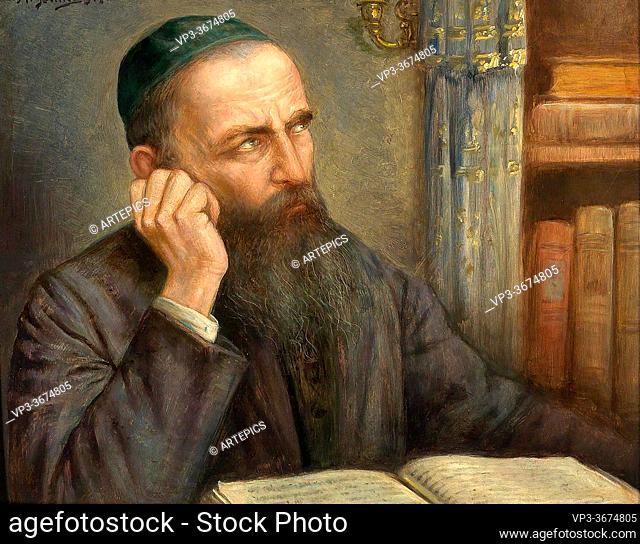 Gottlieb Maurycy - Rabbi at His Studies - Polish School -