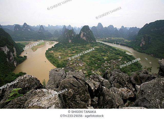 Cultivated land in Xingping, Guilin, China
