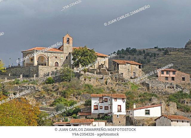 Nuestra Senora del Cortijo chapel at Soto en Cameros, medieval church, Sierra de Cameros, La Rioja, northern Spain