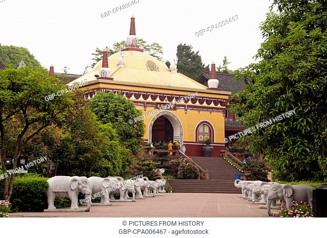China: The Brick Hall containing the statue of Bodhisattva Puxian, Wannian Si (Long Life Monastery), Emeishan (Mount Emei), Sichuan Province