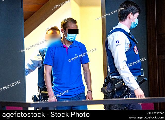 The accused Alexandru Caliniuc pictured during the start of the trial of Romanian national Alexandru Caliniuc for murder and rape with torture on Sofie Muylle
