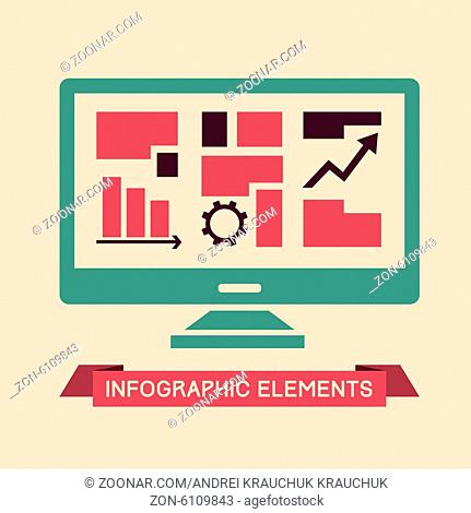 Technology Flat Infographic Element. Vector Graphics