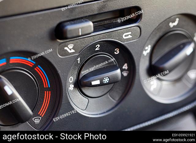 Climate control console of a car