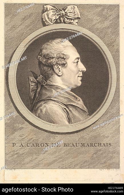 Portrait of P. A. Caron de Beaumarchais, 1773. Creator: Augustin de Saint-Aubin