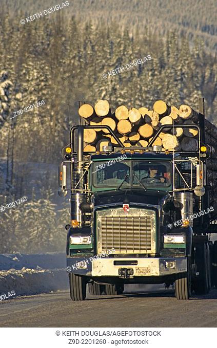 Loaded logging truck, Smithers, British Columbia