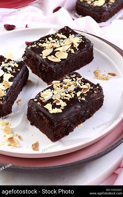 Brownie with dried cranberries