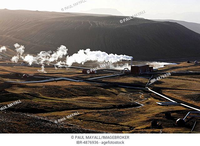 Geothermal power plant Krafla, Hverarönd geothermal area, also Hverir or Namaskard, Northern Iceland, Iceland