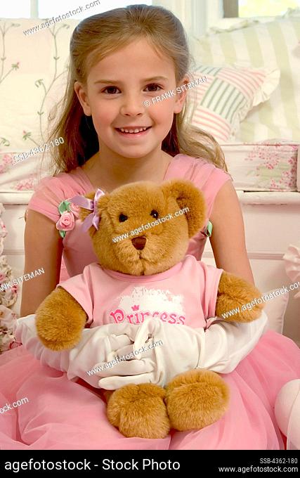 Girl with Princess Teddy Bear