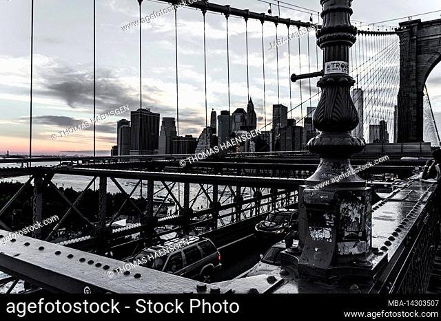 Brooklyn Heights, New York City, NY, USA, Brooklyn Bridge over East River
