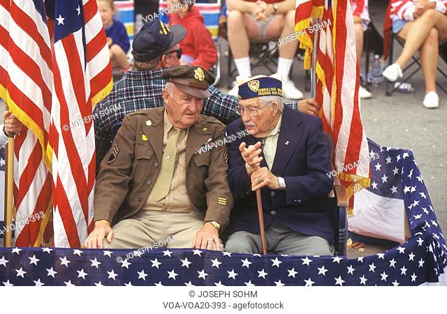 War Veterans in July 4th Parade, Cayucos, California