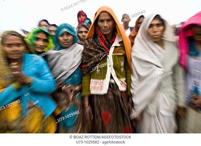 Hindu pilgrims during the annual Gangasagar mela in West Bengal