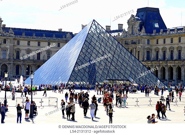 Pyramid The Louvre Museum Paris France Europe FR City of Lights