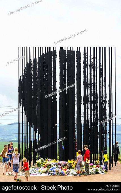 Nelson Mandela Monument on the day of his death. Midlands Meander. Howick. KwaZulu Natal Midlands. South Africa