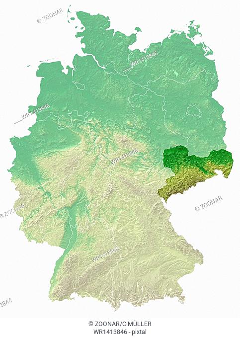 Saxony relief map