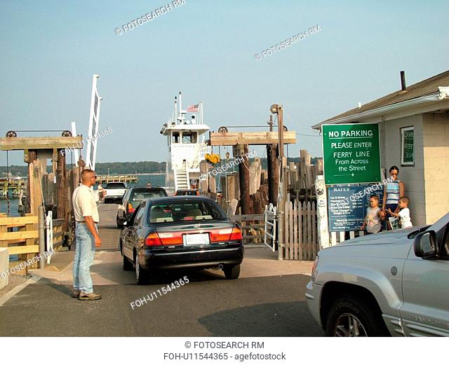 Greenport, NY, Long Island, New York, Atlantic Ocean, North Ferry Terminal, car and passenger ferry