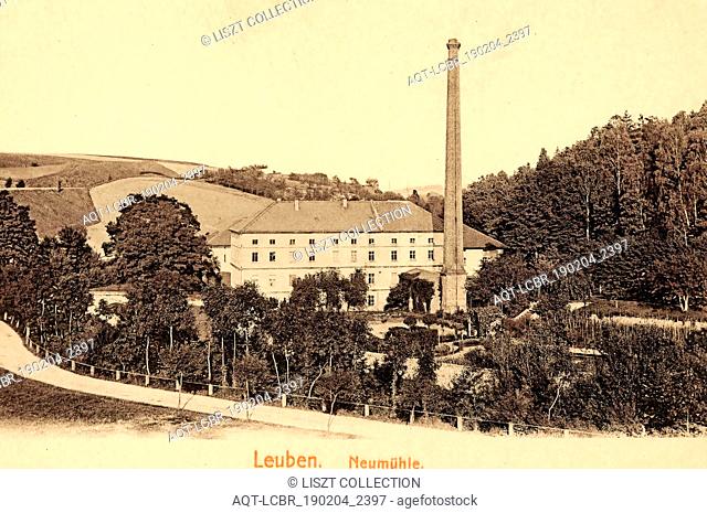 Mills in Landkreis Meißen, Industry in Saxony, Leuben (Leuben-Schleinitz), 1902, Landkreis Meißen, Leuben, Neumühle, Germany