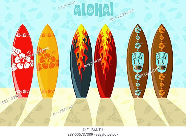 Vector illustration of surf boards