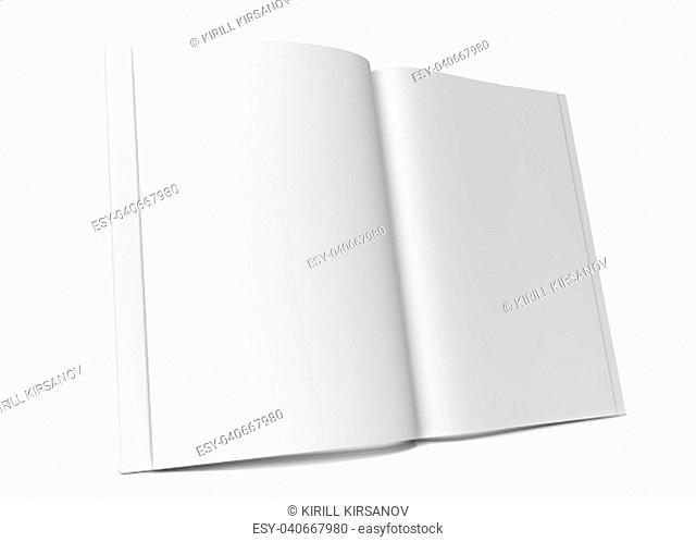 Open magazine or brochure. 3d illustration isolated on white background