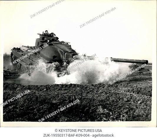 Mar. 17, 1955 - Demonstration of the conqueror tank: A demonstration of the new Conqueror tank was held today at the Fighting Vehicle Research and Development...