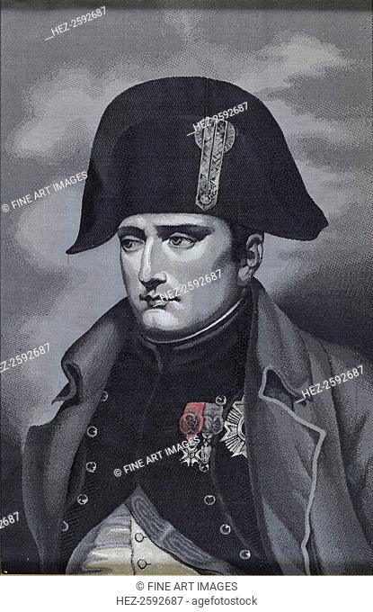Silk Weaving Portrait of Emperor Napoléon I Bonaparte (1769-1821). Found in the collection of the Musée national des châteaux de Malmaison et de Bois-Préau