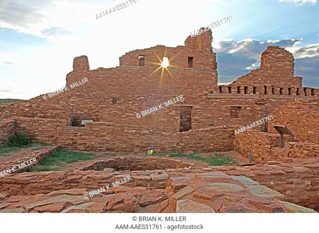 Ruins at Abo Pueblo (1100s - 1670s), Salinas Pueblo Missions National Monument, located southwest of Mountainair, NM, New Mexico