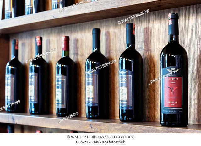 Albania, Berat-area, Vajgurore, Cobo Winery, wine bottles