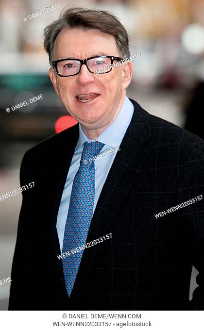 Andrew Marr Show Arrivals held at the BBC Television Centre. Featuring: Peter Mandelson Where: London, United Kingdom When: 21 Dec 2014 Credit: Daniel Deme/WENN