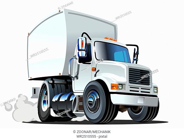 Cartoon delivery cargo truck