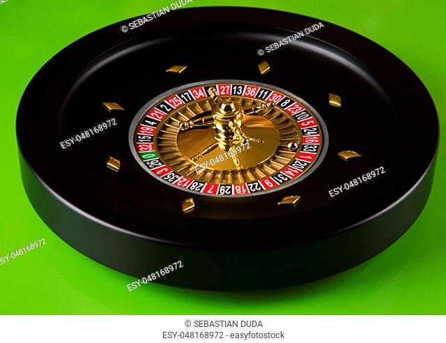 Roulette wheel running in a casino