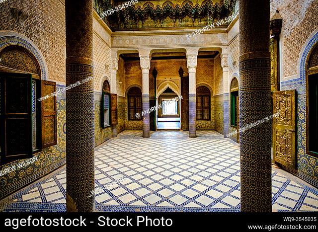 Interior of the part ruined and abandoned Kasbah at Telouet, southern Morocco, Africa