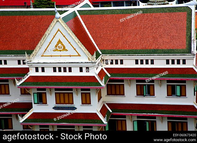asia bangkok in  temple thailand abstract  cross colors roof  wat    and  colors religion mosaic sunny