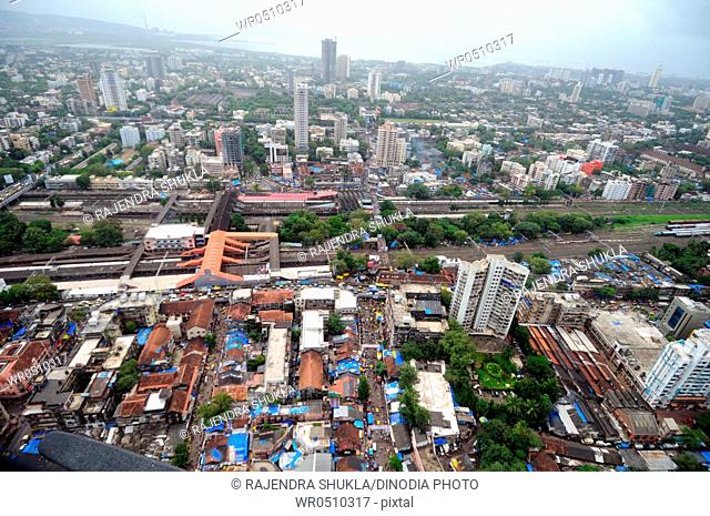 aerial view of Dadar , Bombay Mumbai , Maharashtra , India