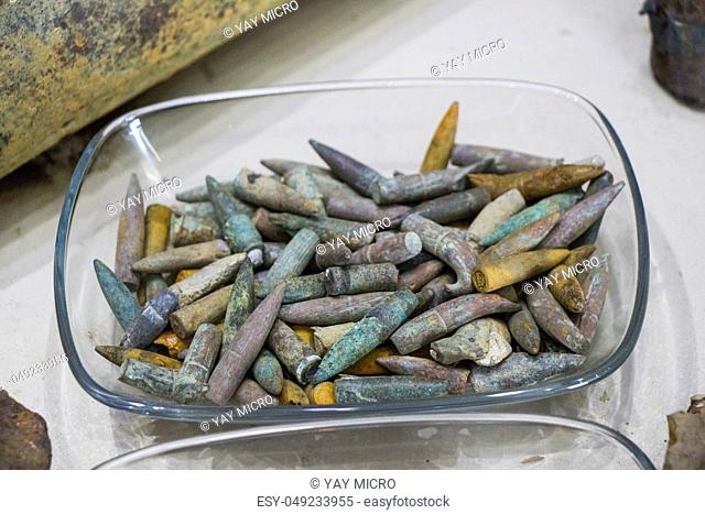 Old rusty bullet ammunition from the dardanelles war