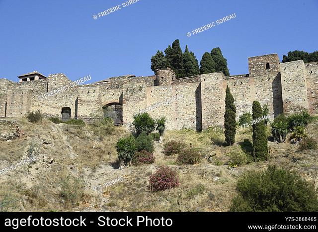Roman amphitheatre ruins in Malaga, Andalusia, Spain
