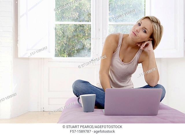 Young woman online