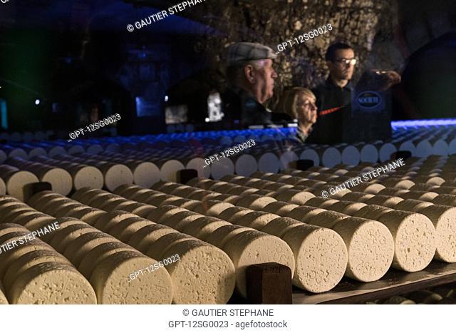 MATURING CELLAR FOR ROQUEFORT CHEESE, CAVE SOCIETE, LACTALIS GROUP, (12) AVEYRON, MIDI-PYRENEES, FRANCE