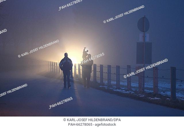 Journalists wait in front of the German penitentiary facility Landsberg, in Rothenfeld, near Andechs, Bavaria, Germany, early morning 29 February 2016