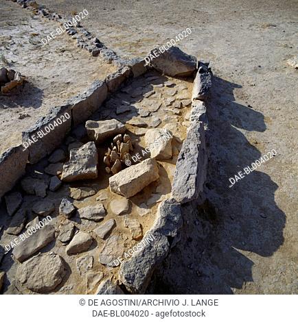 Sacrificial altar from a Chalcolithic period shrine, Avdat valley, Negev Desert, Israel