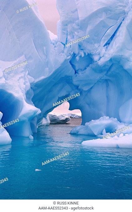 Sculpted and fractured Iceberg, Cuverville Island, Antarctica
