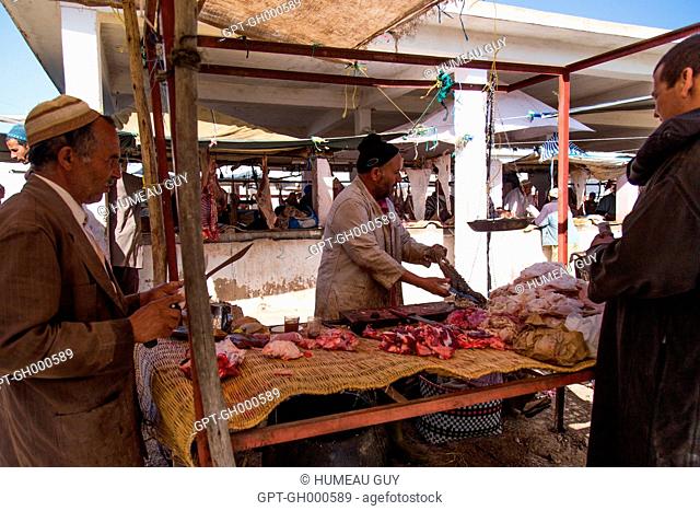 THE BERBER MARKET OF IDA OUDGOURD, ECOTOURISM AND HIKING, FOLLOWING THE VETERINARY INSPECTION AT THE MARKET'S SLAUGHTERHOUSE