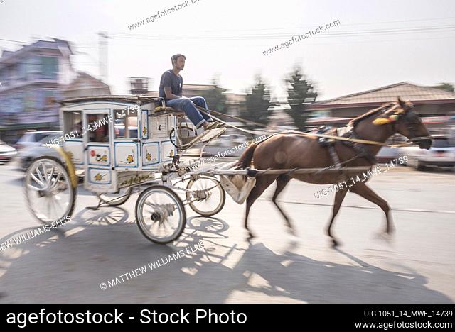 Horse and Cart, Pyin Oo Lwin (aka Pyin U Lwin), Mandalay Region, Myanmar (Burma)