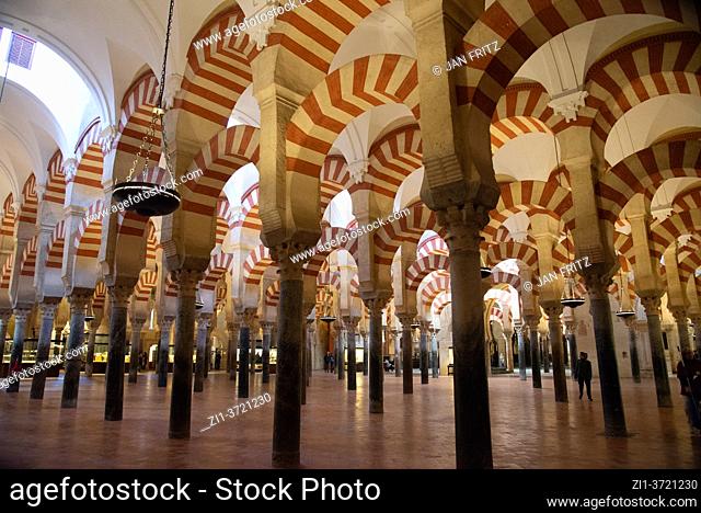 interior of Mezquita in Cordoba, Spain
