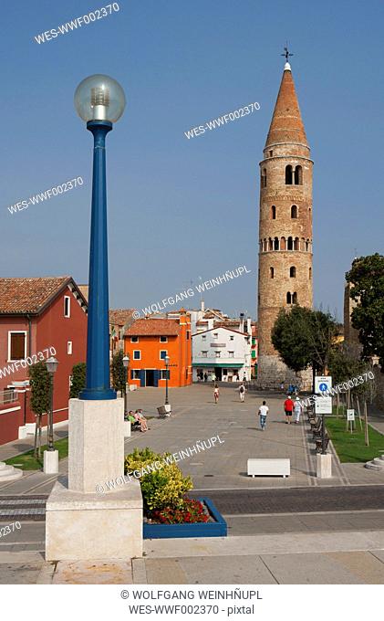 Italy, Province of Venice, View of bell tower in Caorle