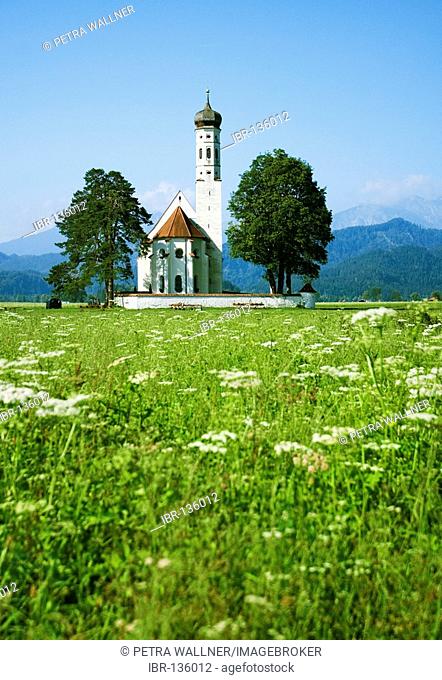 Pilgrimage Church Saint Coloman near Schwangau, Allgaeu, Bavaria, Germany