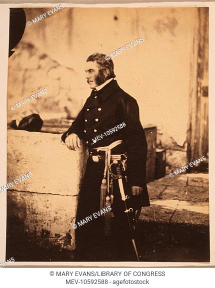 Major General Estcourt. Major General James B. Estcourt, three-quarter length portrait, facing left, arm resting on a wall. Date 1855